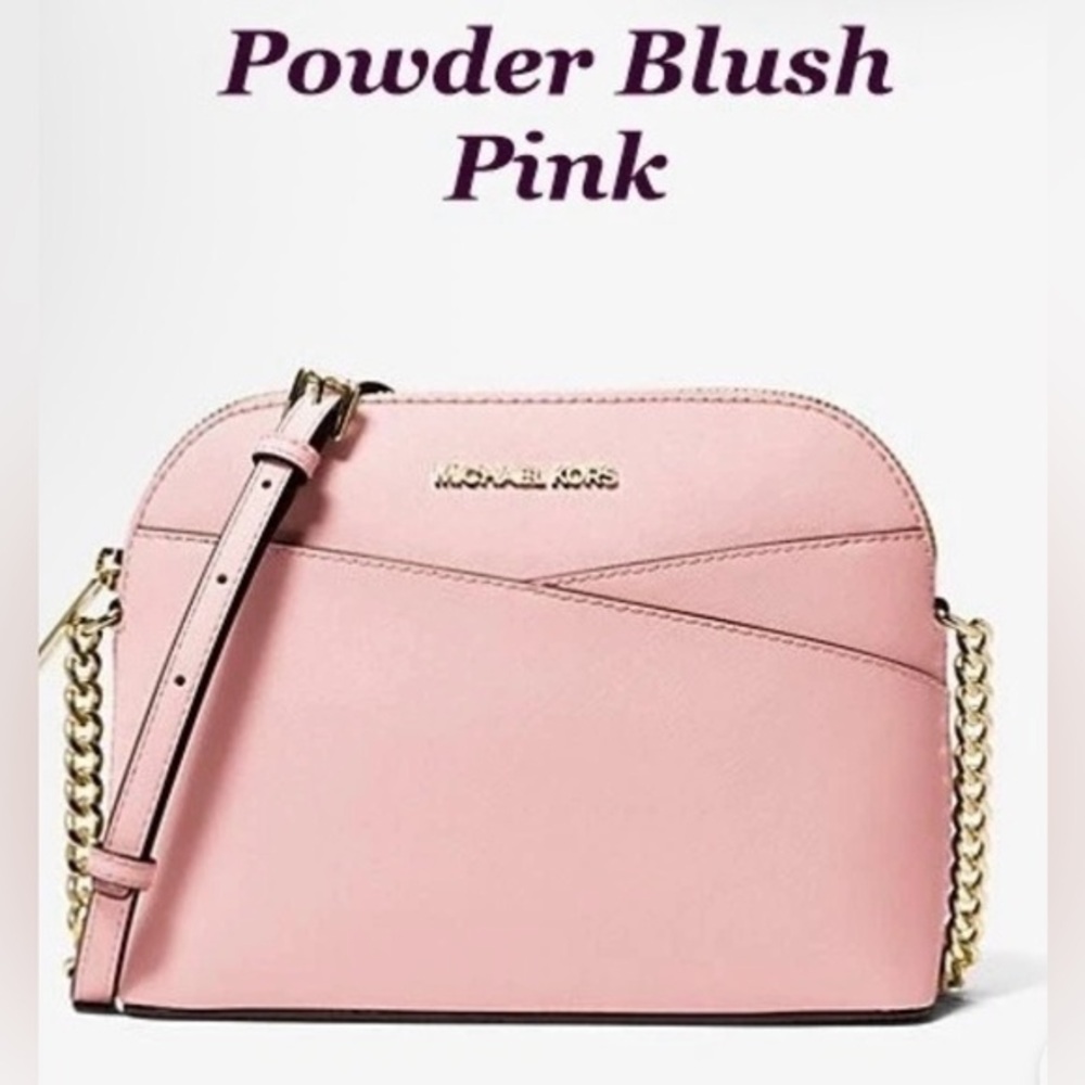 Michael Kors Jet Set Medium Dome Crossbody Bag in Powder Blush NWT